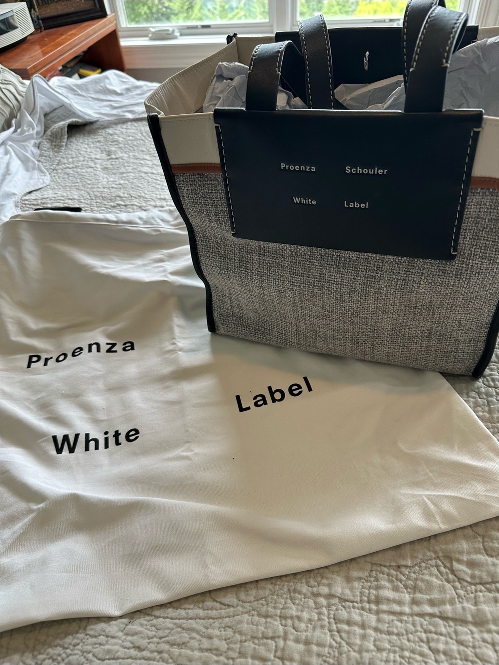 Proenza Schouler Gray, Black and White Tote